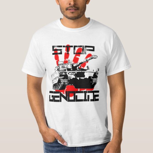T-shirt Arrêter le génocide (Devant)