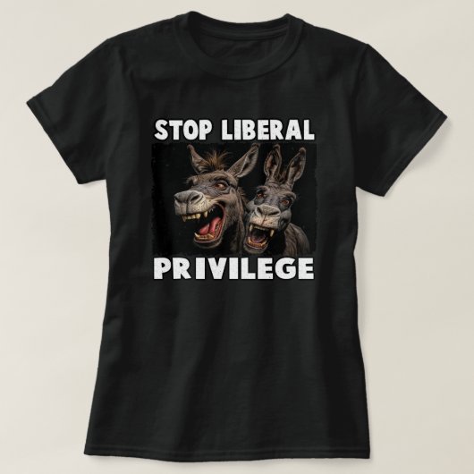 T-shirt Arrêter le privilège libéral (Design devant)