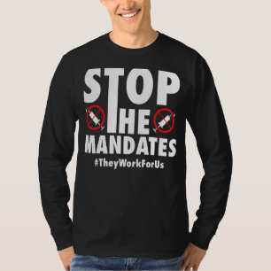 T-shirt Arrêter Les Mandats Anti Vaccination No Vaccinatio