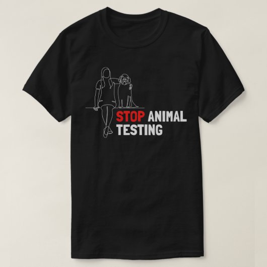 T-shirt Arrêter l'expérimentation animale Volontaire de sa (Design devant)