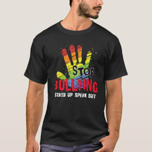 T-shirt Arrêter L'Intimidation À La Main Supporter Se Leve