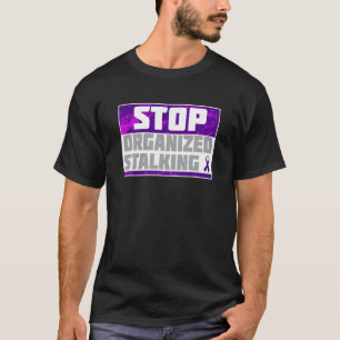 T-shirt Arrêter Organisé Marche En Ligne Indigo Ribbon Tsh