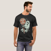 T-shirt Arrêter pour Boos Halloween Ghost Trunk ou traiter (Devant entier)
