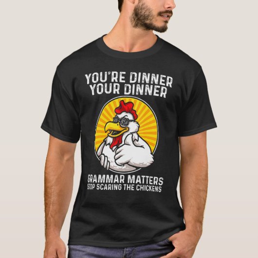 T-shirt Arrêtez d'effrayer les poules (Devant)