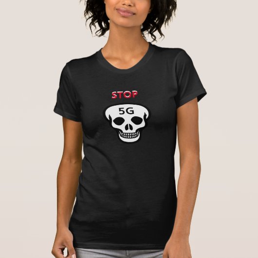 T-shirt Arrêtez la 5G et crâne (Devant)