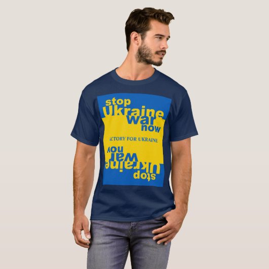 T-shirt Arrêtez la guerre en Ukraine maintenant - Victoire (Devant entier)