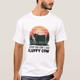 T-shirt Arrêtez La Voiture Voir Fluffy Cow Highland Cow Fa