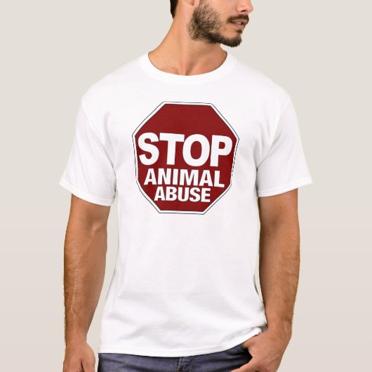 T-shirt Arrêtez l'abus animal (Devant)