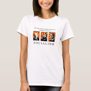 T-shirt Arrêtez le blanc révisé par socialisme
