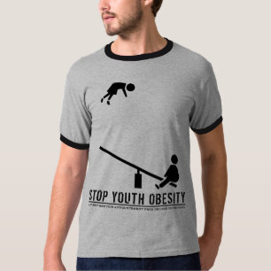 T-shirt Arrêtez l'obésité de la jeunesse (la copie noir
