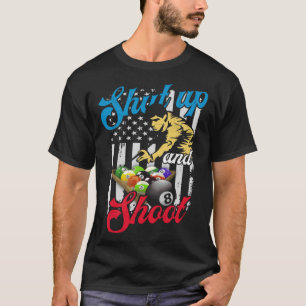 T-shirt Arrêtez-vous et tirez Billard 8 Ball Pool Player
