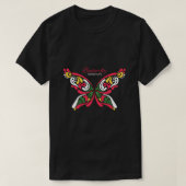 T-shirt Arrière - plan avec un beau papillon. (Design devant)
