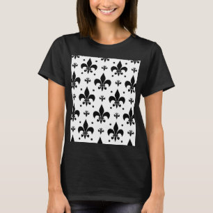 T-shirt Arrière - plan blanc Fleur-de-lis Motif design