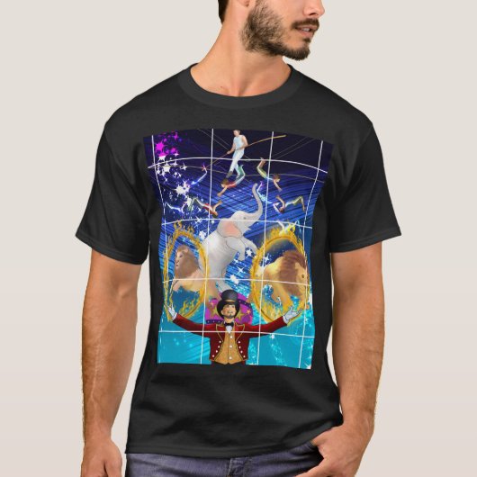 T-shirt Arrière - plan bleu cirque (Devant)