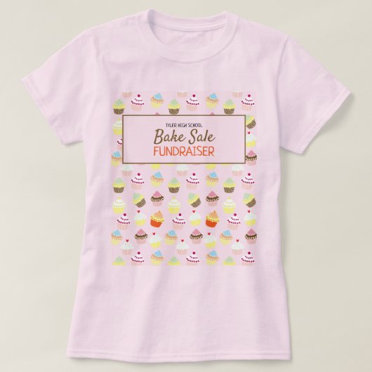 T-shirt Arrière - plan Cupcake, Charity Bake Sale Event (Design devant)