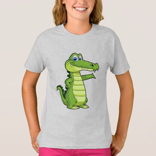 T-shirt Arrière - plan d'alligator de dessin animé (Devant)