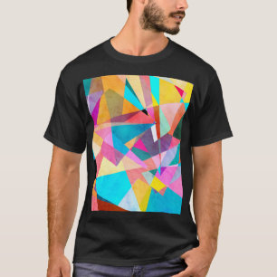 T-shirt Arrière - plan d'aquarelle géométrique couleur Abs