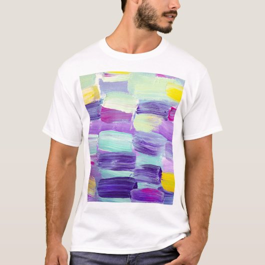 T-shirt Arrière - plan d'art Abstrait peint à la main (Devant)