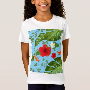 T-Shirt Arrière - plan de fleurs tropicales 12