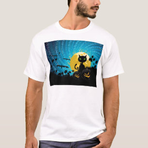 T-shirt Arrière - plan de partie de Halloween avec le cha