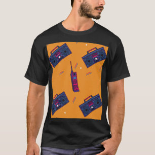 T-shirt Arrière - plan de style rétro des années 80, color