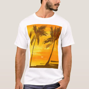 T-shirt Arrière - plan d'été des palmiers tropicaux