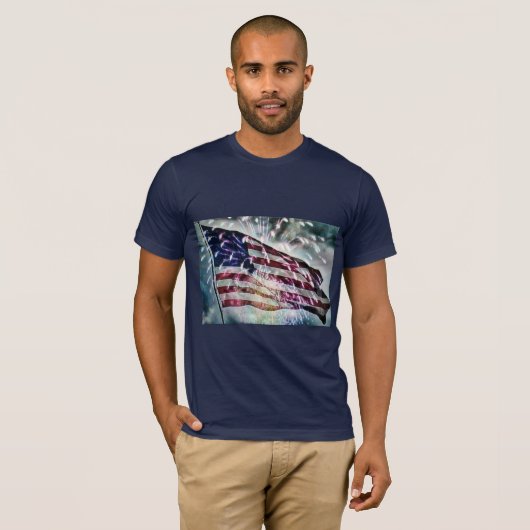 T-shirt Arrière-plan Fireworks (Devant entier)