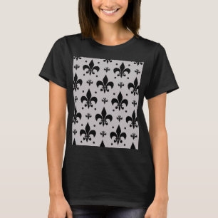 T-shirt Arrière - plan gris Fleur-de-lis Motif Design