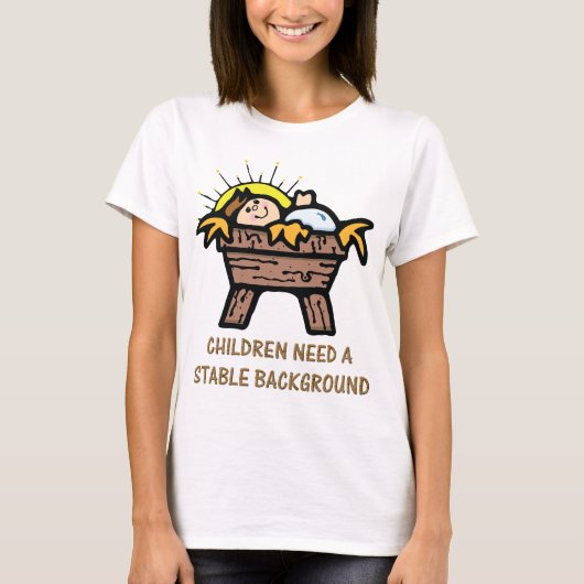 T-shirt arrière - plan stable de jesus (Devant)