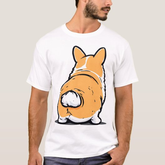T-shirt Arrière-train de Corgi (Devant)