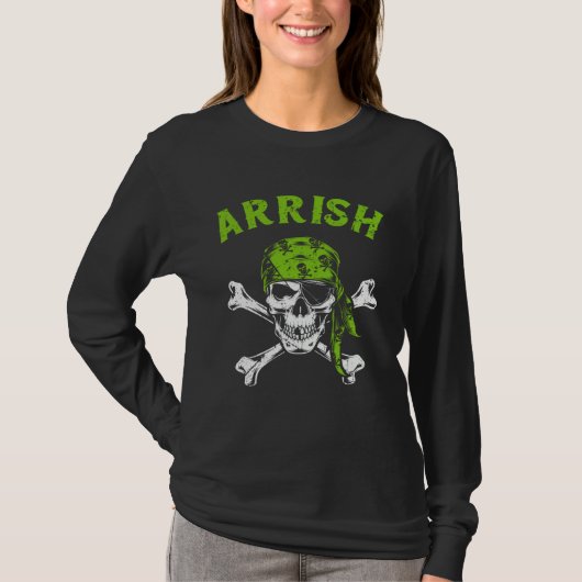 T-shirt Arrish Irish Pirate  St Patricks Day St Paddys Day (Devant)