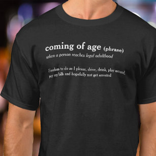 T-shirt Arrivée de la définition de dictionnaire d'âge t-s