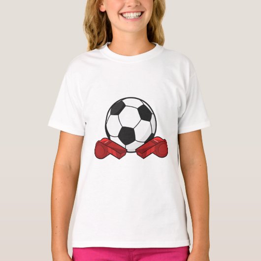 T-shirt Arrivée sifflet & balle de football (Devant)
