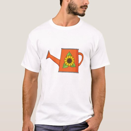 T-shirt Arrosage orange avec tournesol (Devant)