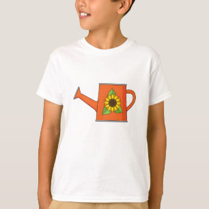 T-shirt Arrosage orange avec tournesol