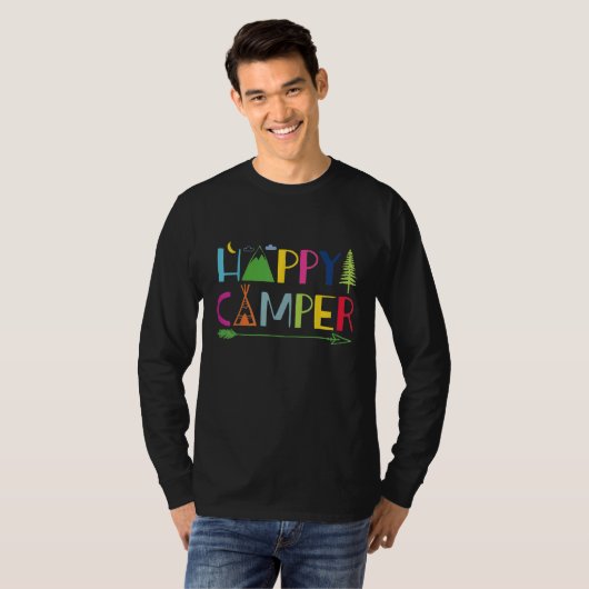 T-shirt Arrow Camper Happy Summer Camp Camping Hommes Femm (Devant entier)