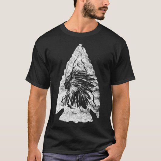 T-shirt Arrowhead Hunter Indian Chief Relic Hunter Native (Devant)