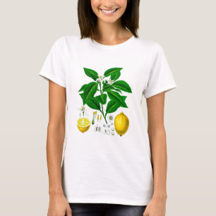 T-shirt Art 7 botanique d'impression No. de citron