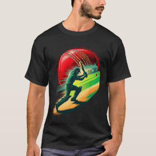 T-shirt Art à expositions multiples Cricket Joueur de cric