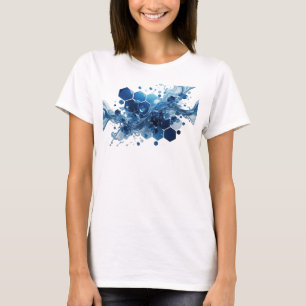 T-shirt Art à Porter Argent Moderne Cristaux Bleus Et Eau