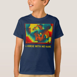 T-shirt ART Abstrait - A HORSE - bleu rouge jaune