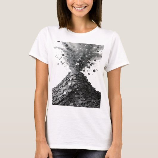 T-shirt ART ABSTRAIT Argenté Design Moderne v2 (Devant)