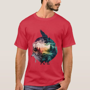 T-shirt Art Abstrait Belle Nature Miture d'Animaux vi