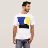 T-shirt Art Abstrait bleu jaune (Devant entier)