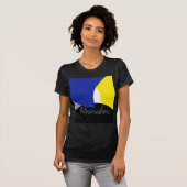 T-shirt Art Abstrait bleu jaune (Devant entier)