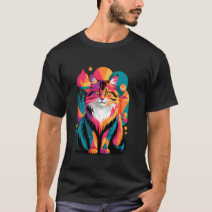 T-shirt Art Abstrait Chat de la Forêt Norvégienne Wegies