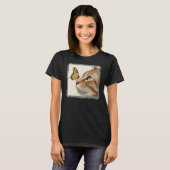T-shirt Art Abstrait de chat et papillon (Devant entier)