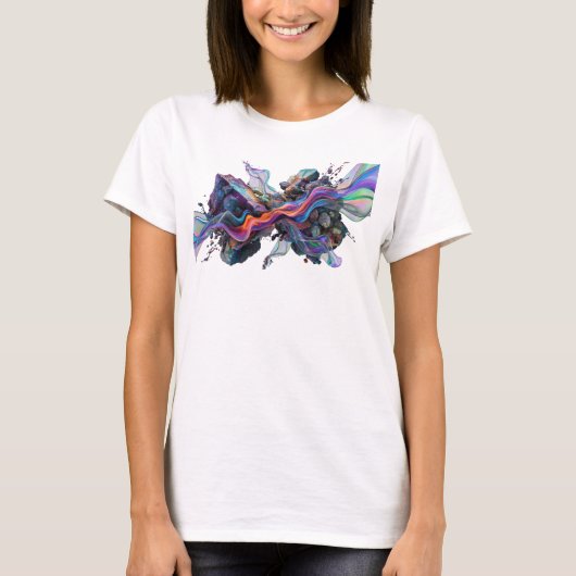 T-shirt Art abstrait de mode en argent Cool impression v2 (Devant)