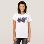 T-shirt Art abstrait de mode en argent Cool impression v2 (Devant entier)