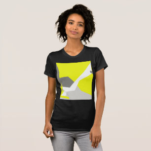 T-shirt Art Abstrait Énergie gris jaune